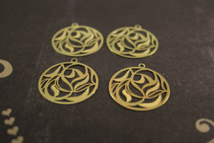 Филигранные элементы 2.9 см круг 4 шт под золото