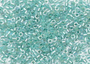Бисер Япония MIYUKI Delica цилиндр 10/0 5 г DBM-0079 аква блю с цветной линией радужный