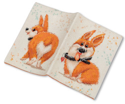 Набор для вышивания " PANNA" OP- 7393 " Обложка для паспорта. Корги" 20 х 13. 5 см