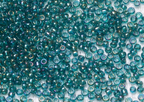 Бисер Япония круглый 15/0 10г 0167BD изумруд, радужный прозрачный