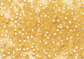 Бисер Чехия круглый 10/0 50г 17020m прозрачный светло-янтарный с серебристым прокрасом матовый