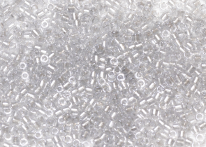 Бисер Япония MIYUKI Delica цилиндр 10/0 5 г DBM-0271 сверкающий серебристо-серый кристалл с цветной линией